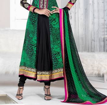 Multicolor embroidered georgette salwar with dupatta 2