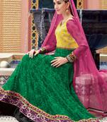 Multicolor embroidered georgette salwar with dupatta