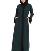 Dark Green Plain kashibo Abaya