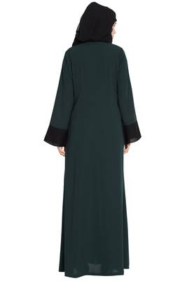 Dark Green Plain kashibo Abaya 5