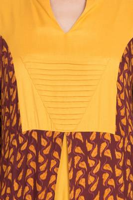 Mustard Printed Rayon Abaya 5