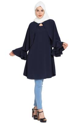 Navy Blue Plain kashibo Islamic Tunics 6