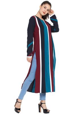 Multicolor Printed Nida Islamic Tunics 3