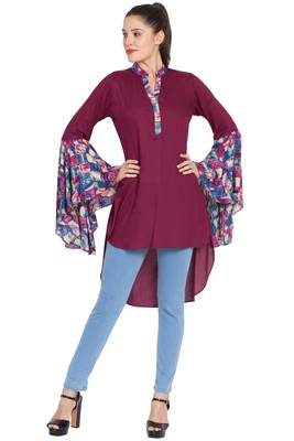 Purple Plain Rayon Islamic Tunics 1