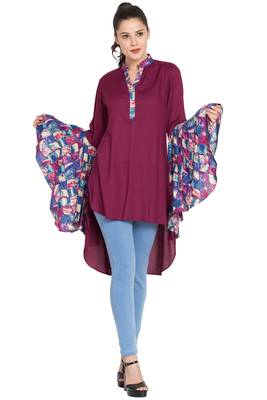 Purple Plain Rayon Islamic Tunics 2