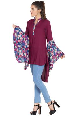 Purple Plain Rayon Islamic Tunics 3