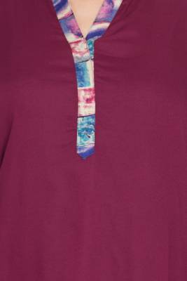 Purple Plain Rayon Islamic Tunics 5
