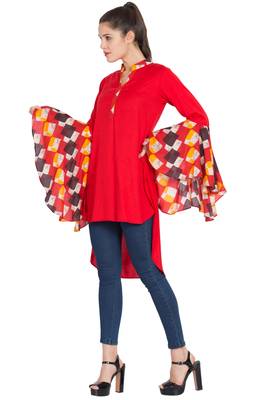 Red Plain Rayon Islamic Tunics 2