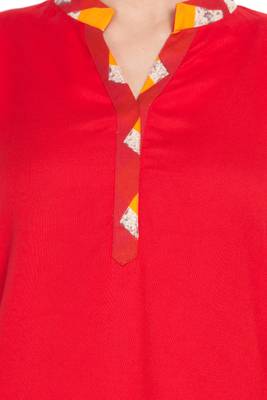 Red Plain Rayon Islamic Tunics 4