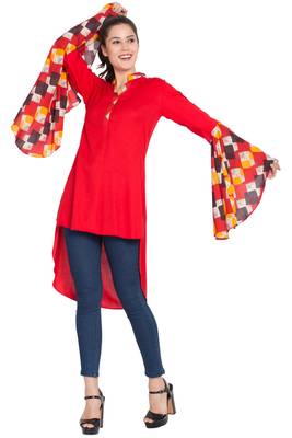 Red Plain Rayon Islamic Tunics 6