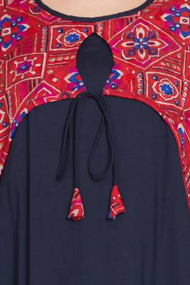 Navy Blue Plain Rayon Islamic Tunics 4