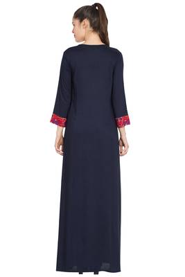 Navy Blue Plain Rayon Islamic Tunics 5