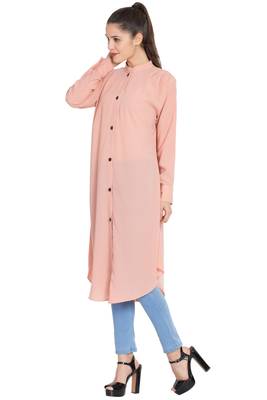 Pink Plain Nida Islamic Tunics 3
