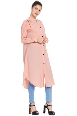 Pink Plain Nida Islamic Tunics 4