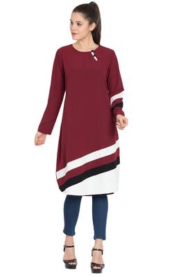 Maroon Plain kashibo Islamic Tunics 2