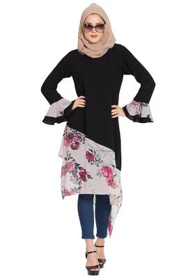 Black Printed kashibo Abaya 6