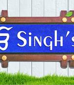 Karigaari India Wooden Name Plate I Customized Name Plate I Door Signs I Door Boards I Name Board for House