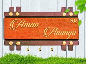 Karigaari India Wooden Name Plate I Customized Name Plate I Door Signs I Door Boards I Name Board for House 1