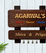 Karigaari India Wooden Name Plate for Home Decor I Customized Name Plate I Door Signs I Door Boards I Name Board
