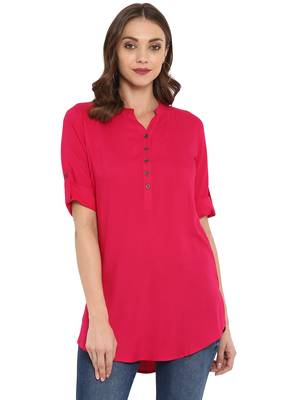 Pink plain rayon kurtas and kurtis 2