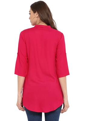 Pink plain rayon kurtas and kurtis 3