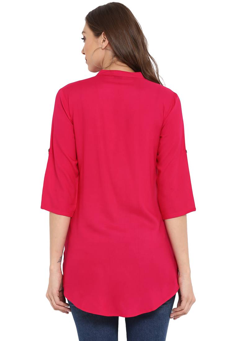 Pink plain rayon kurtas and kurtis