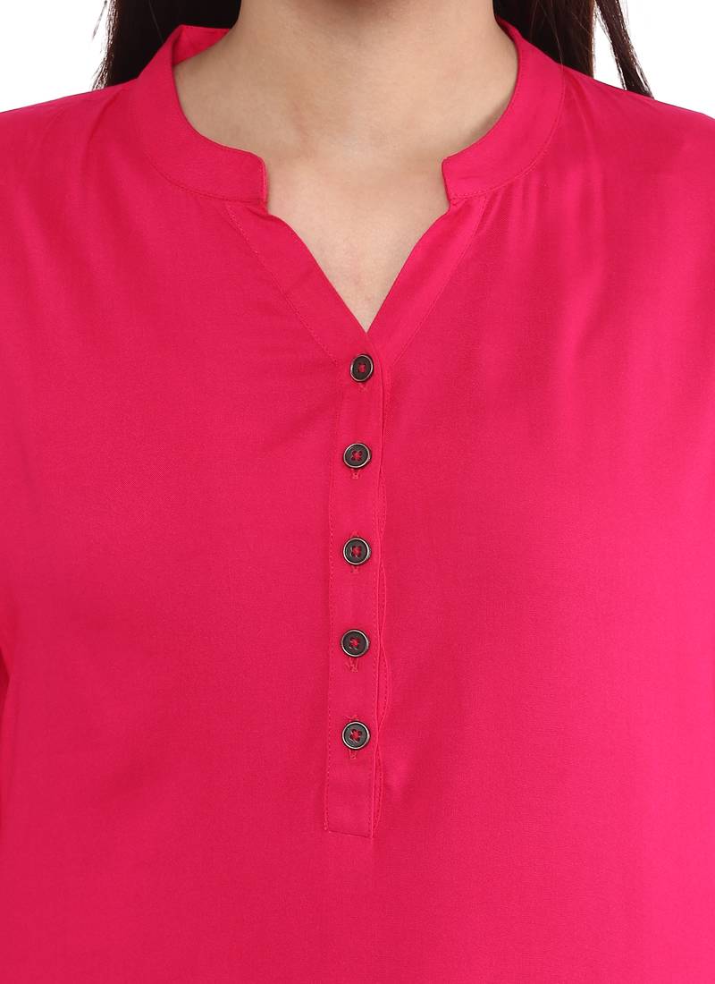 Pink plain rayon kurtas and kurtis