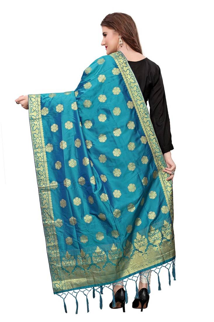 Sea Green Color Banarasi Weaving Dupatta Epsilon Sales 2789615