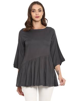 Grey plain rayon kurtas and kurtis 2