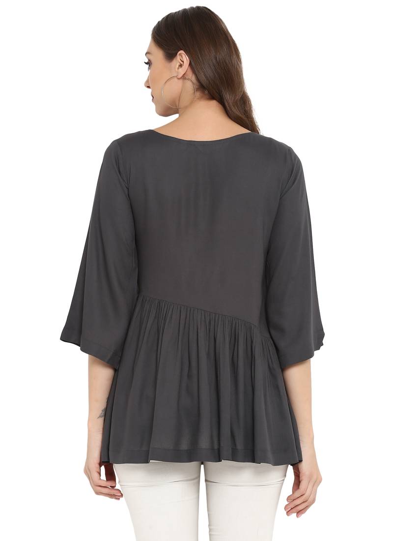 Grey plain rayon kurtas and kurtis