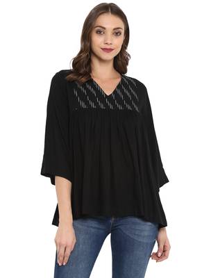 Black plain rayon kurtas and kurtis 2