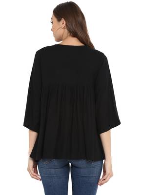 Black plain rayon kurtas and kurtis 3