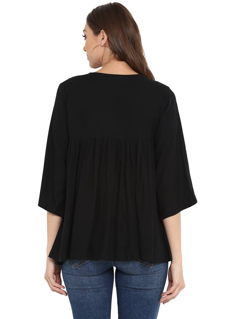 Black plain rayon kurtas and kurtis