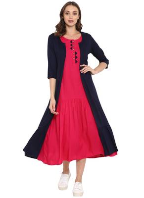 Pink plain rayon kurtas and kurtis 1
