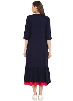 Pink plain rayon kurtas and kurtis 3