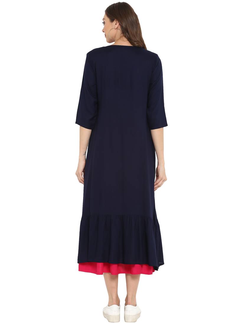 Pink plain rayon kurtas and kurtis