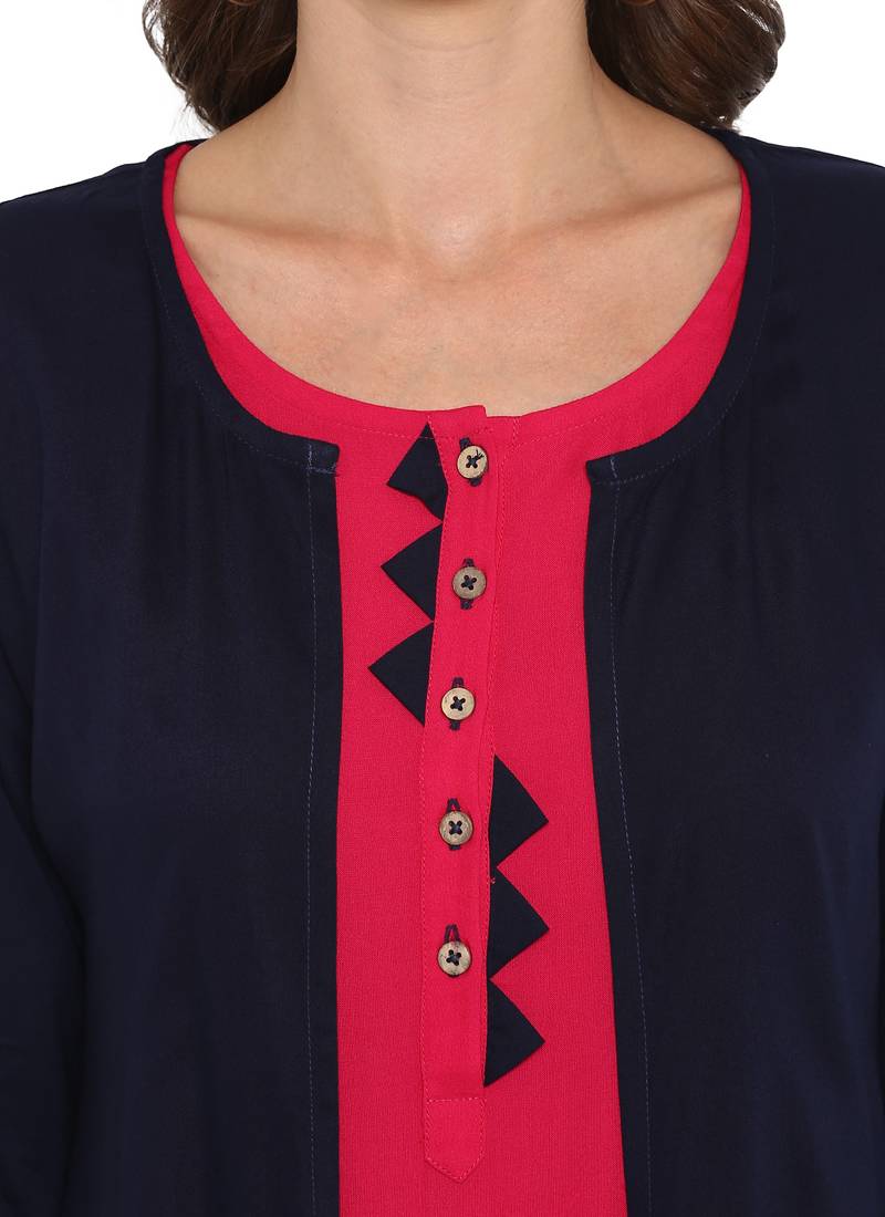 Pink plain rayon kurtas and kurtis