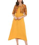 Yellow printed rayon kurtas and kurtis