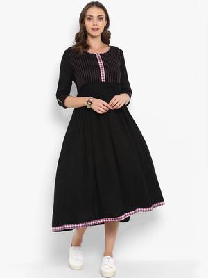 Black plain rayon kurtas and kurtis 1