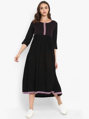 Black plain rayon kurtas and kurtis 2