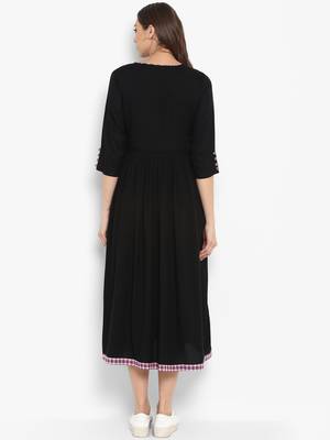 Black plain rayon kurtas and kurtis 3