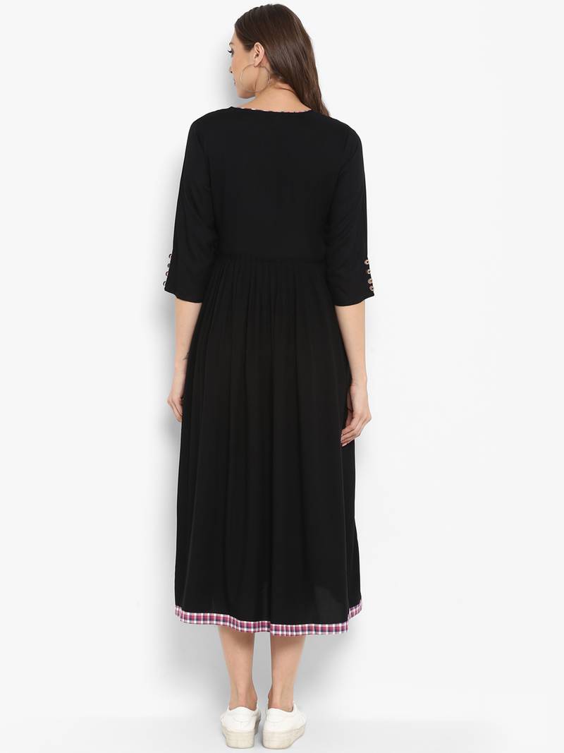 Black plain rayon kurtas and kurtis