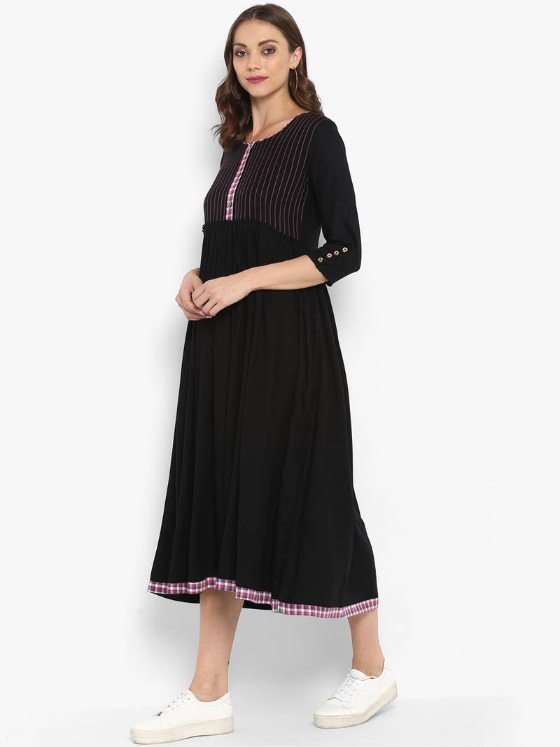 Black plain rayon kurtas and kurtis