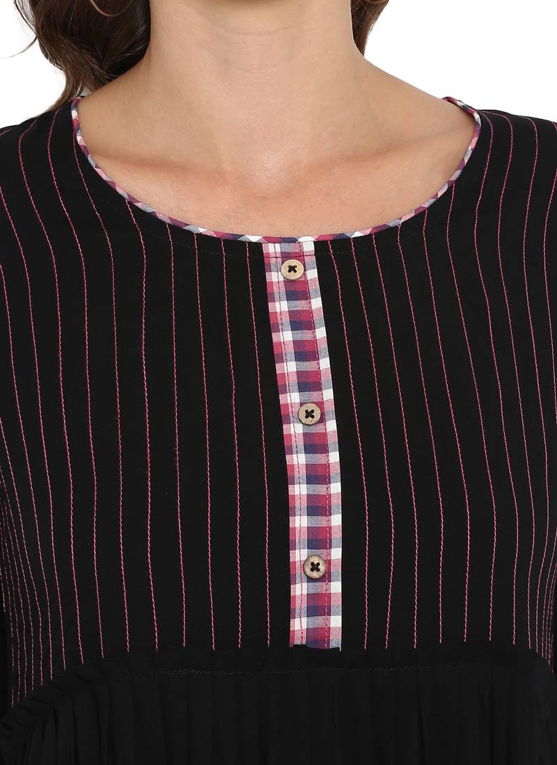 Black plain rayon kurtas and kurtis