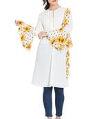 Off White Printed Nida Islamic Tunics