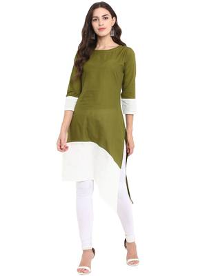 Green cotton kurti 1