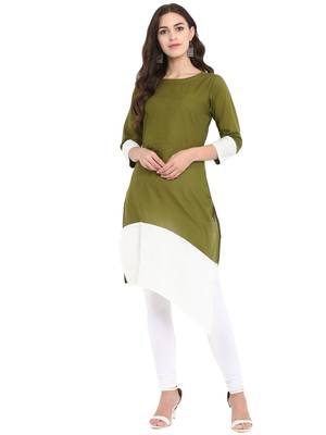 Green cotton kurti 2