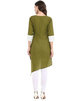 Green cotton kurti 3