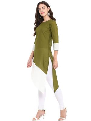 Green cotton kurti 4
