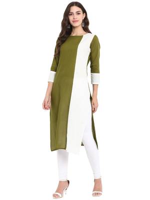 Green cotton kurti 1